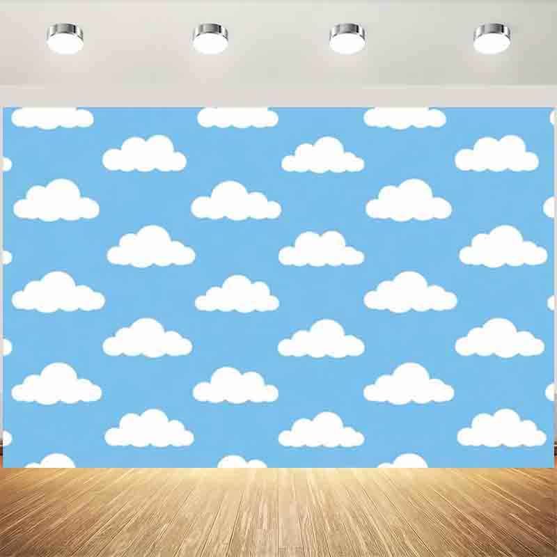 Portrait Photography With Lighting - Cartoon eenvoudige blauwe lucht witte wolk