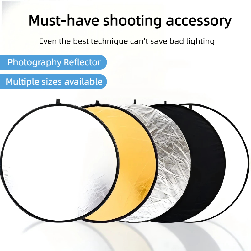 Portrait Photography With Lighting - 2-in-1 dubbelzijdige goud-zilveren reflector, draagbaar opvouwbaar