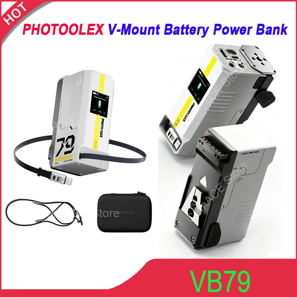 V Mount Battery - PHOTOOLEX 79Wh 5500mAh V-Mount Batterij, 100W