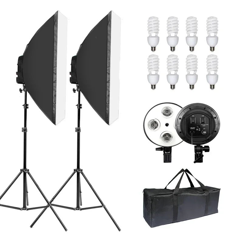 Portrait Photography With Lighting - Fotostudio verlichtingsset met E27 4-in-1 lamphouder